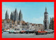 2 CPSM/gf  TOURNAI (Belgique) Grande Place, Cathédrale Et Beffroi / Pont De Trous Et L'Escault, Péniche...P0840 - Doornik