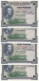 CRBS0749 4 BILLETE CORRELATIVOS ESPAÑA 100 PESETAS 1925 SIN CIRCULAR - 100 Pesetas