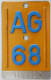 Velonummer Mofanummer Aargau AG 68, Erste Töfflinummer AG 1968 ! - Number Plates