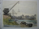 Estampe Signee Situee Et Dedicacee 1953 Raoul Guinet GRUE BATEAUX PENICHE - Hedendaagse Kunst