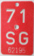 Velonummer St. Gallen SG 71 - Number Plates