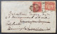 Lettre Aout 1857 N°14 1 Penny Rose Pale Obl Liverpool Pour LONDON Puis Réexpérié Avec Nouveau Timbre N°14 Brun Rose RR - Covers & Documents