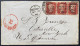 Lettre N°26 X3 1 Penny Oblitérés Dupleix De DERBY 242 Pour NEW YORK USA, Dateur " NY Paid " TTB - Brieven En Documenten