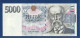 CZECHIA - CZECH Republic - P.23 – 5000 Korun 1999 AUNC, S/n B27 361980 - Repubblica Ceca