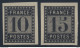France 1876 Essai De L'Imprimerie Nationale 10cts Et 15cts Noir - Toujours Sans Gomme Cote Maury 520 Euros - Prove, Non Emessi, Vignette Sperimentali