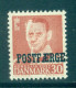 Dänemark Paket-Marke 1955 König Frederik IX 30 Ø Rot Mi 36 MNH - Paketmarken