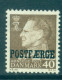 Dänemark Paket-Marke 1967 König Frederik IX 40 Ø Dunkelolivbraun Mi 41 MNH - Colis Postaux