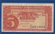 CZECHOSLOVAKIA - P.59a – 5 Korún ND (1945) VF/XF, S/n X/C 261923 - Tchécoslovaquie