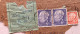 GERMANY 1954, COVER CUT OUT ONLY, PRESIDENT HEUSS, 2DM X 2 + 80PF ,  3 STAMP., CUSTOMS GREEN LABEL, - Covers & Documents