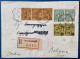 1924 MONACO Lettre Recommandée N°44 Paire + 70 X3 + 71 Paire Oblitérés Dateur " LA CONDAMINE " Pour L'ITALIE à BOLOGNA - Storia Postale