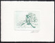 BELGIUM(1990) Cowboy On Horse Blowing Postal Horn. Die Proof In Green Signed By The Engraver. Scott No 1387.  - Probe- Und Nachdrucke