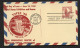 UXC3var Air Mail Postal Card THINNED DIVIDING LINE BOTTOM FDC TOPEX 1960 - 1941-60