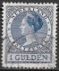 Plaatfout Blauwe Punt Tussen T En Z (zegel 84) In 1926-27 Koningin Wilhelmina Veth 1 Gulden Blauw NVPH 163 P - Variétés Et Curiosités