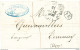 YY653 - Lettre Précurseur VALENCIENNES 1839 Vers TOURNAY - Marque De Passage FRANCE Par QUIEVRAIN Rouge - Bureaux De Passage