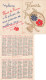 Calendrier Petit Format 1950 Fleurs De France Magasin Vêtements Conchon Quinette 52 Rue Jeanne D' Arc à Rouen - Petit Format : 1941-60