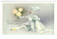 USSR 1987 FROM THE WHOLE HEART! FLOWERS ROSES WEDDING KNIGHT ARMOR UNUSED POSTCARD V-FOLD - Noces