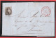 Médaillon Obl Perception LA LOUVIERE 5 X 1855 Vers JEMMAPES Avec Cachet De Boîte D  Forge Laminoir HOUDENG AIMERIES - Correo Rural