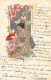 CPA ILLUSTRATEUR ART NOUVEAU A.SCROCCHI FEMME DES ANNEES 1900 AUX DECORS JAPONISANT EVENTAIL SERIE 874 - Autres & Non Classés