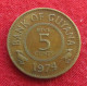 Guyana 5 Cents 1974 KM# 32 Lt 465 *V1T Guiana - Guyana