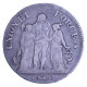 Directoire-Union Et Force 5 Francs An 7 (1799) Bordeaux - 1795-1799 Directorio