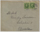 SUÈDE / SWEDEN - 1909 (Jan 21) 2x 5ö Green Facit 52 On Cover From VARMSÄTRA To Upsala - Brieven En Documenten