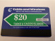 TURKS & CAICOS ISLANDS $ 20,-  AUTELCA CARDS 1E ISSUE  Prepaid      Fine Used Card  **13473** - Turks And Caicos Islands