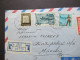 Israel 1967 Auslandsbrief Nach München / Einschreiben Express Beleg Haifa Air Mail / Rückseitig 6 Stempel!! - Cartas & Documentos