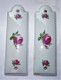 VINTAGE PAIRE 2 PLAQUE PROPRETE DE PORTE DECOR ROSE PORCELAINE LIMOGES CHAPUS /1 - Limoges (FRA)