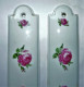 VINTAGE PAIRE 2 PLAQUE PROPRETE DE PORTE DECOR ROSE PORCELAINE LIMOGES CHAPUS /3 - Limoges (FRA)