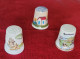 LOT De 3 DES à COUDRE En PORCELAINE  Thème FRANCE - Thimbles