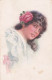 CPA ILLUSTRATIONS, SIGNED, USABAL- YOUNG WOMAN WITH ROSE - Usabal