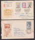 Delcampe - Czechoslovakia 1958 - Lot Of 4 First Day Covers Mostly Sent By Registered Mail To Sisak, Various Topic, Nice / 6 Scans - FDC