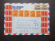 Niederlande 1973 Rotterdam - Riverside USA Frankiert Mit 16 Marken! Nachporto! Rücks. 5x Vignette Dr. K. Landsteiner - Cartas & Documentos