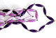 JOLI COLLIER SAUTOIR A 3 RANG PERLE RESINE PLASTIQUE VIOLET BIJOU FANTAISIE 46cm    (1505.14) - Necklaces/Chains