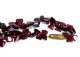 JOLI COLLIER PERLES TRIANGLE BORDEAUX EN VERRE - BIJOU FANTAISIE VINTAGE L:23cm    (1505.16) - Collane/Catenine