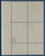 Coq De DECARIS N°1331 0.25c Bloc De 4 Coin Daté Spectaculaire Variété D'impression Du Bleu Très Dépouillé Signé CALVES - 1962-1965 Cock Of Decaris
