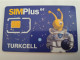 TURKIJE CHIPCARD /SIM GSM/ SIMPLUS TURKCELL / ALIEN IN SPACE SUIT        PERFECT MINT  CONDITION   **13552** - Türkei