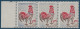 Coq De DECARIS N°1331** 0.25c Bande De 3 Impression Du Bleu Dégradée De Normal à Quasi Absent Spectaculaire & TTB - 1962-1965 Cock Of Decaris