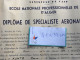 Diplôme De Spécialiste Aéronautique Ecole Nationale Professionnelle De L'Air D'Alger-Militaria Aviation-Aérien-Kuntz - Aviazione