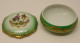 Delcampe - -JOLIE BOITE BONBONNIERE PORCELAINE LIMOGES Verte & Dorures Marquis Marquise     E - Limoges (FRA)