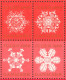 Delcampe - Snowflake Snow - Christmas - JUL - LABEL / CINDERELLA / VIGNETTE - 1966 Denmark Danmark - MNH Sheet - Andere & Zonder Classificatie