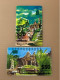 Cambodia Phonecard, Ancient Building, Set Of 2 Used Card - Camboya