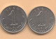 1 CENTIME  1969 QUEUE LONGUE ET NORMAL LES 2 - 1 Centime