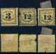 GERMANIA / BADEN 1862 - 3 SEGNATASSE DA 3 / 12 / 12 Kr. NERO SU CARTA GIALLA NUOVI - CATALOGO MICHEL 2 E 3 - Mint