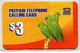 Suriname TeleSur Prepaid Calling Card $3 Parrots (type C) - Suriname