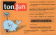 TONGA - PREPAID - TONFON - 10 T$ - CARTOON WHALE ON BACK - Tonga