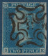 Grande Bretagne N°4 2 Penny Bleu Oblitéré Croix De Malte Numérotée 3 Légère, Très Frais & SUPERBE RR Ainsi ! - Used Stamps