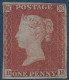 Grande Bretagne N°3E* 1 Penny Brun Rouge Orangé Sur Azuré, Planche Usée Très Frais & TTB - Neufs