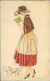 MAUZAN SIGNED 1910s  POSTCARD - WOMAN & DOG - N. 46/4 -  ANNULLO POSTA MILITARE 21 -  (4522) - Mauzan, L.A.