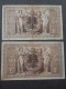 LOT 2 BILLETS SERIE N 1000 MARK 21 04 1910 BERLIN REICHSBANKNOTE ALLEMAGNE - 1.000 Mark